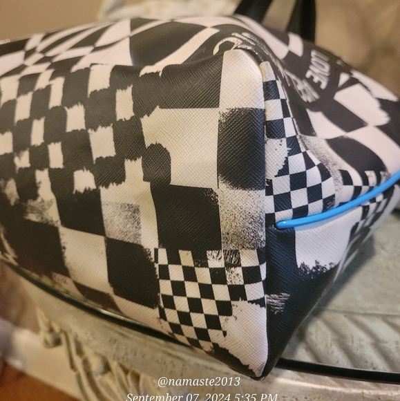 L.A.M.B Gwen Stefani Dartboard Tote Vintage Designer Celebrity Leather Canvas 25 - Picture 15 of 16